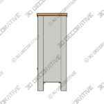 Bromley Grey Low Bookcase - 3D Decorative