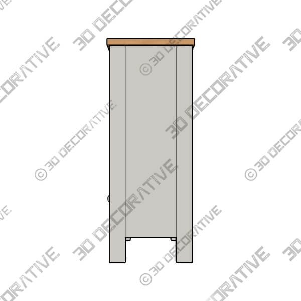 Bromley Grey Low Bookcase - 3D Decorative