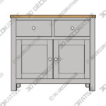 Side Board (3) (1) Bromley Grey Small Sideboard - 3D Decorative