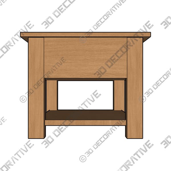 Bromley Oak Coffee Table - 3D Decorative