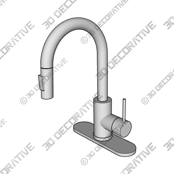 Brushed Nickel APPASO Pull Down Kitchen Faucet - 3D Decorative