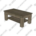 Canyon Oak Coffee Table - 3D Decorative