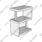 Book Case (1) (4) Charisma 3 Shelf High Gloss White Bookcase - 3D Decorative