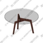 Clarus Walnut Coffee Table - 3D Decorative
