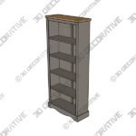 Corona Grey Tall Bookcase - 3D Decorative