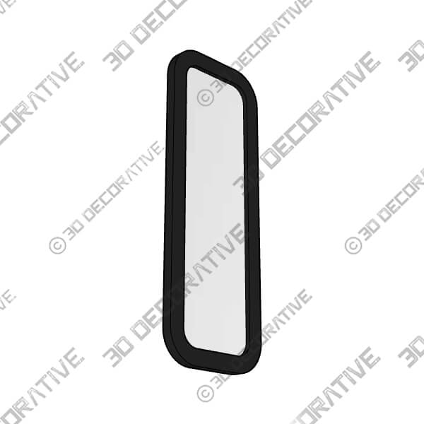 Creative Arts n Frames Round Corner Long Fiber Wood Rectangular Wall Hanging Wall Mount Mirror 15 x 40 inches - 3D Decorative