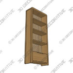 Bookcase (2) (2) Curve Oak Tall Bookcase - 3D Decorative