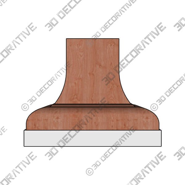 Dalton D with stainless baffle base Range hood - 3D Decorative