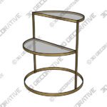 Danica 22 14 Wide Gold Metal and White Glass Two-Tier Side Table - 3D Decorative