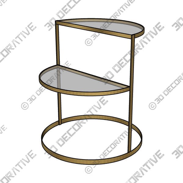 Danica 22 14 Wide Gold Metal and White Glass Two-Tier Side Table - 3D Decorative