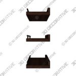 Dark Brown Kinnu 3 Piece Floating Shelf - 3D Decorative