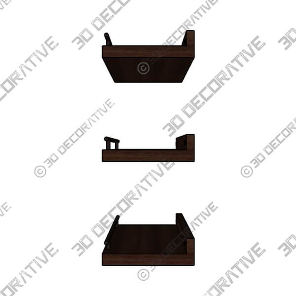 Dark Brown Kinnu 3 Piece Floating Shelf - 3D Decorative