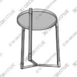 Darla 19 Wide Silver and Acrylic Modern Round Accent Table - 3D Decorative