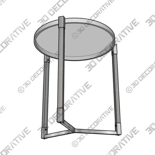 Darla 19 Wide Silver and Acrylic Modern Round Accent Table - 3D Decorative