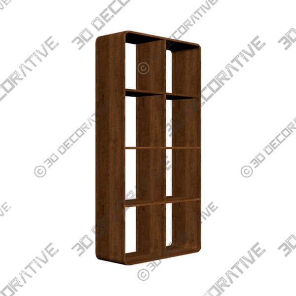 Elements Bent Ply Bookcase Shelving Unit - 3D Decorative