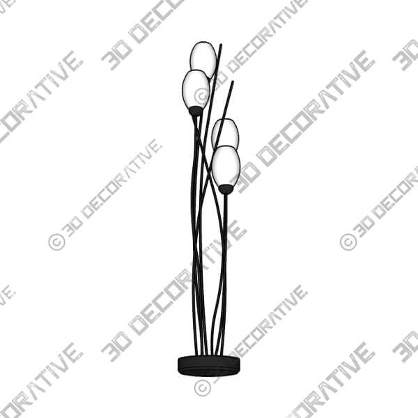 Franklin Iron Works Jareth 73 High Black and White 4-Light Floor Lamp - 3D Decorative