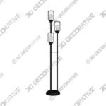 Franklin Iron Works Libby Bronze and Seeded Glass 3-Light Tree Floor Lamp - 3D Decorative