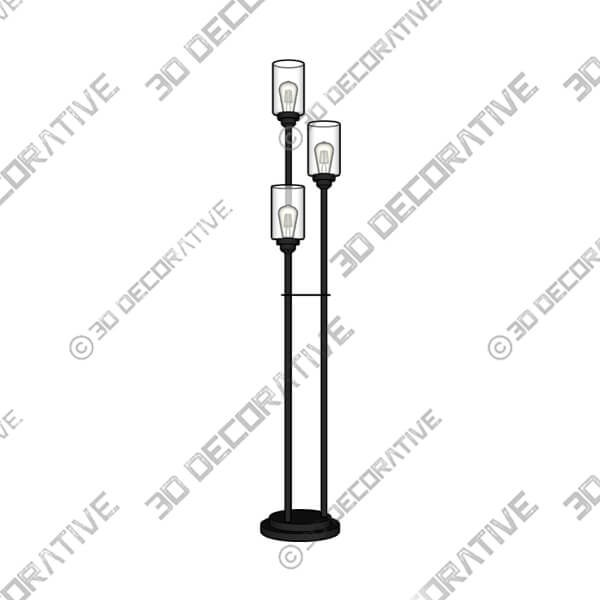 Franklin Iron Works Libby Bronze and Seeded Glass 3-Light Tree Floor Lamp - 3D Decorative