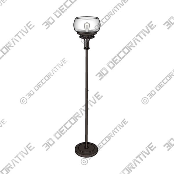 Franklin Iron Works Luz 72 12 Industrial Bronze Torchiere Floor Lamp - 3D Decorative