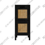French Cane Black 2 Drawer Unit - 3D Decorative