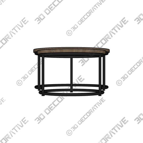 Fulton Coffee Nest of Tables, Pine Effect - 3D Decorative