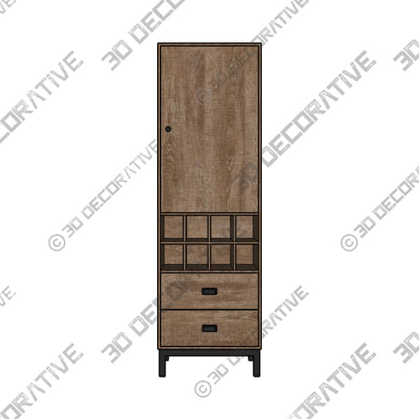 Fulton Compact Larder Cabinet-3DDEcorative Fulton Compact Larder Cabinet - 3D Decorative