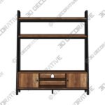 Fulton Pine Ladder Shelf TV Unit for TVs up to 55 - 3D Decorative