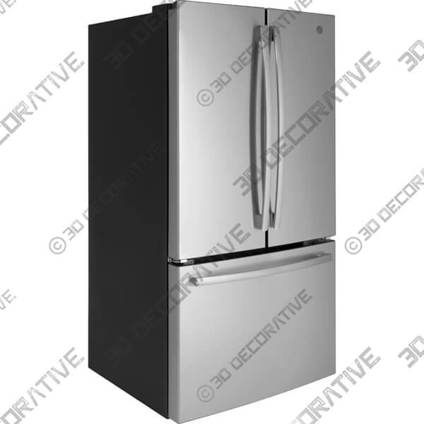 GE 36 ENERGY STAR French Door 27 cu. ft. Refrigerator - 3D Decorative