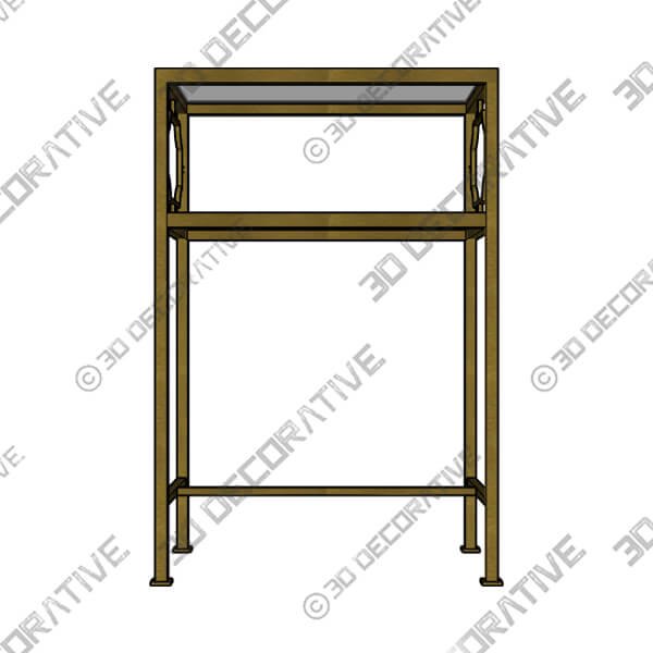 Genell 23 34 Wide Gold Leafed and Glass Side Table - 3D Decorative