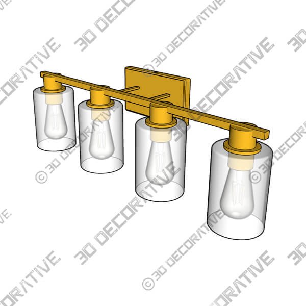Gold 4 - Light Dimmable Vanity Light Mirror Headlights - 3D Decorative