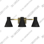 Gold Byers 3 - Light Dimmable Vanity Light - 3D Decorative