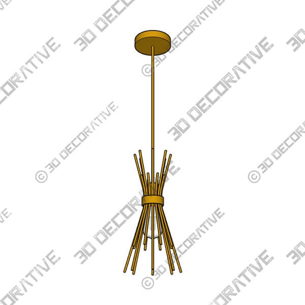 Gold Lindsea 1 - Light UniqueStatement Pendant - 3D Decorative