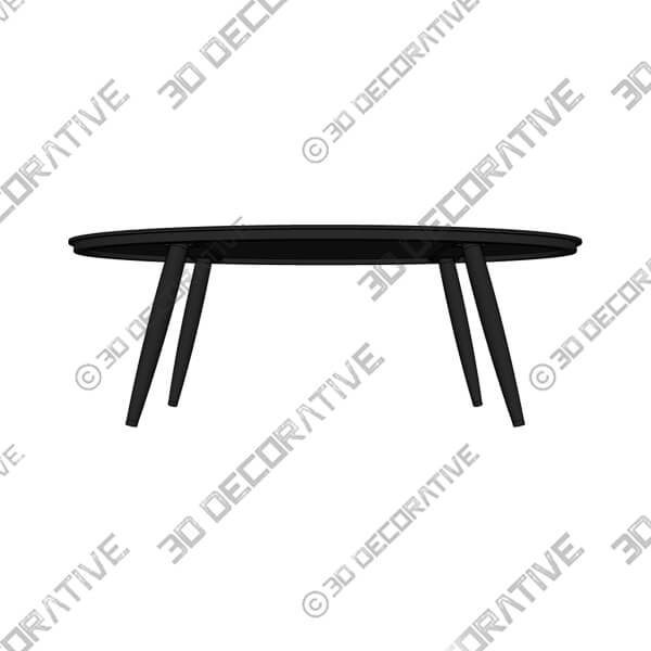 Halden Dark Charcoal Oval Coffee Table - 3D Decorative