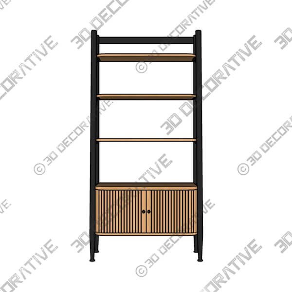 Hansen Storage Ladder Bookcase - 3D Decorative