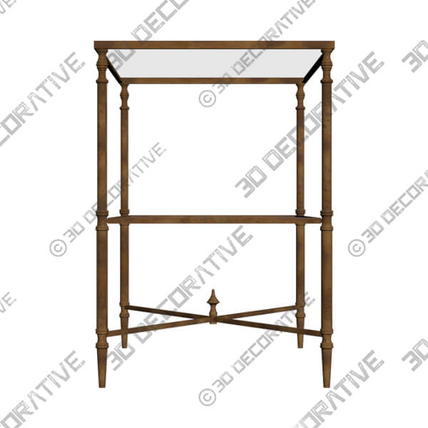 Henzler 25 34 Wide Metal and Glass Console Table - 3D Decorative