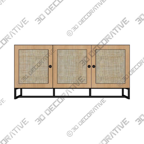 Hollis Large Oak Sideboard - 3D Decorative