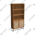 Hollis Tall Oak Bookcase - 3D Decorative