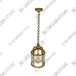 Hurricane 3 Light Pendant Antique Brass Ceiling Fitting - 3D Decorative