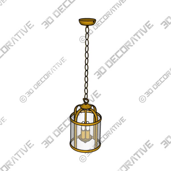Hurricane 3 Light Pendant Antique Brass Ceiling Fitting - 3D Decorative