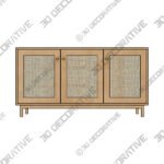 Indi Large Sideboard - 3D Decorative