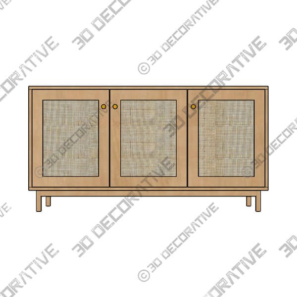 Indi Large Sideboard - 3D Decorative