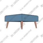 Ottoman (3) (5) INK + IVY Maise Blue Fabric Square Ottoman - 3D Decorative