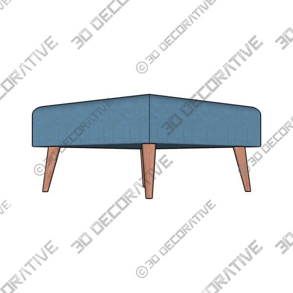 INK + IVY Maise Blue Fabric Square Ottoman - 3D Decorative