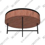 Jaya Round Mango Wood Storage Coffee Table - 3D Decorative
