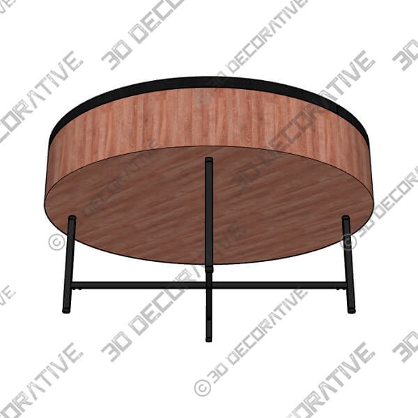 Jaya Round Mango Wood Storage Coffee Table - 3D Decorative
