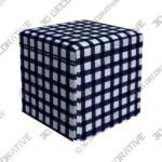 Joshua Buffalo Gingham Blue Fabric Storage Ottoman - 3D Decorative
