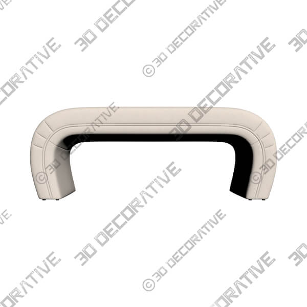 Kenya 48 34 Wide Light Gray Velvet Bench - 3D Decorative