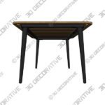 Latta Slate Gray Dining Table For 8 - 3D Decorative