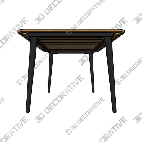 Latta Slate Gray Dining Table For 8 - 3D Decorative