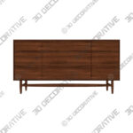 Lenia Walnut 9-Drawer Dresser - 3D Decorative